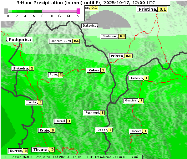 Niederschlag, 17. 10. 2025