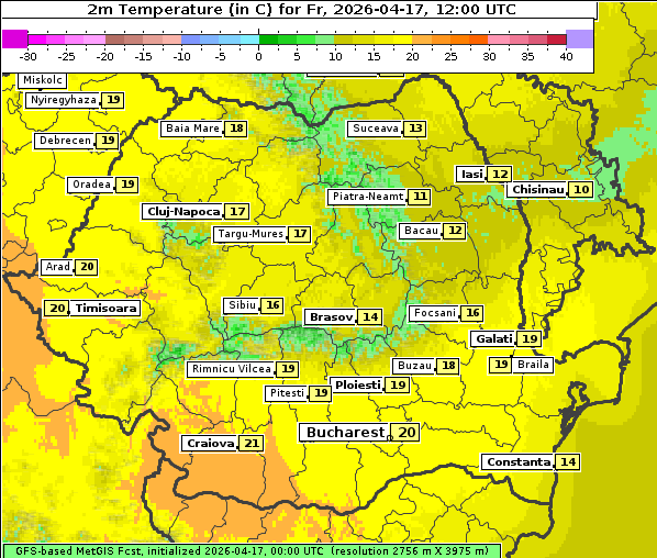 Temperatur, 17. 4. 2026
