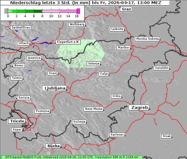 Niederschlag, 17. 4. 2026