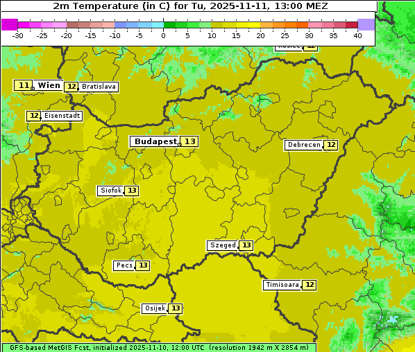 Temperatur, 11. 11. 2025