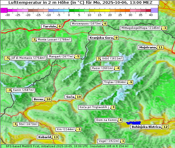 Temperatur, 6. 10. 2025