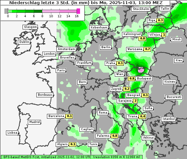 Niederschlag, 3. 11. 2025