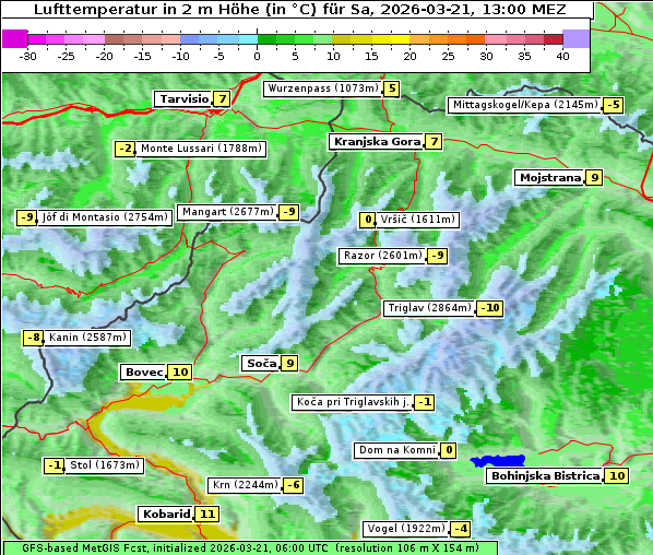 Temperatur, 21. 3. 2026