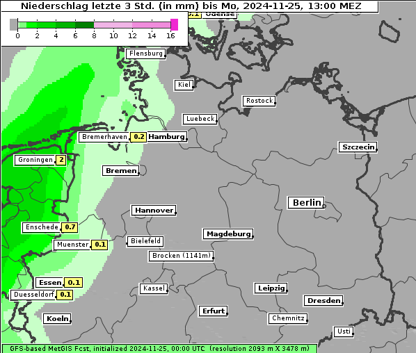Niederschlag, 25. 11. 2024