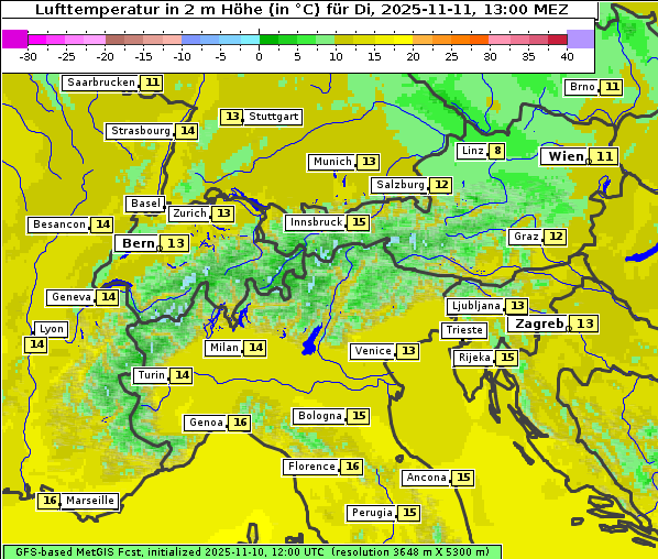 Temperatur, 11. 11. 2025