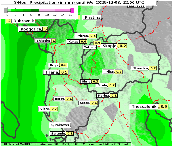 Niederschlag, 3. 12. 2025