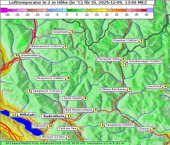 Temperatur, 9. 12. 2025