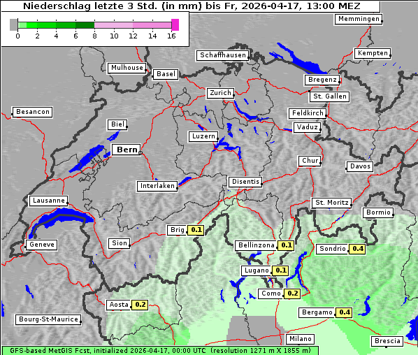 Niederschlag, 17. 4. 2026