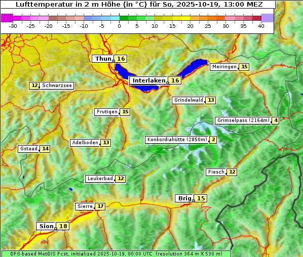 Temperatur, 19. 10. 2025