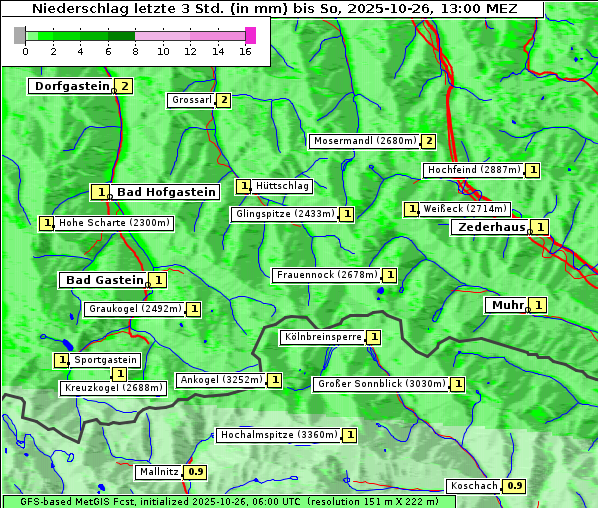Niederschlag, 26. 10. 2025
