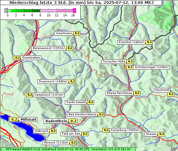 Niederschlag, 12. 7. 2025