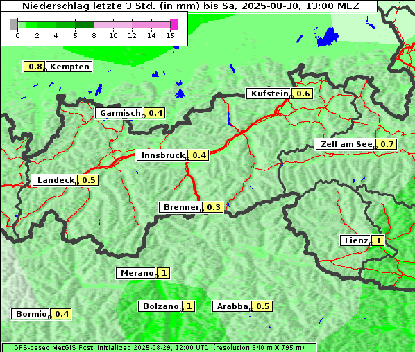 Niederschlag, 30. 8. 2025