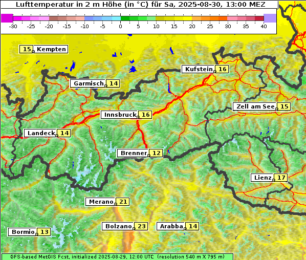 Temperatur, 30. 8. 2025