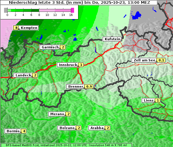 Niederschlag, 23. 10. 2025
