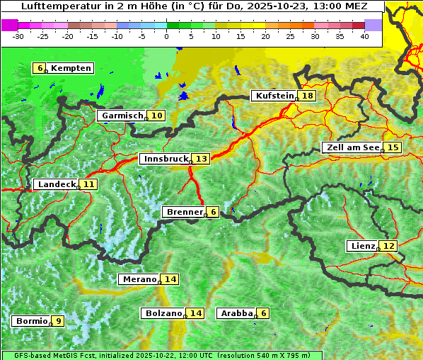 Temperatur, 23. 10. 2025