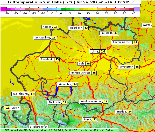 Temperatur, 24. 5. 2025