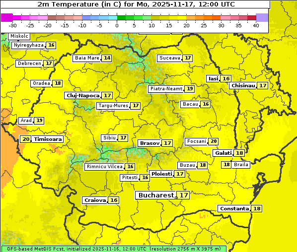 Temperatur, 17. 11. 2025