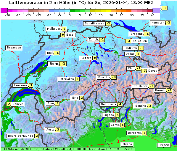 Temperatur, 4. 1. 2026