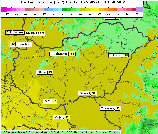 Temperatur, 28. 2. 2026
