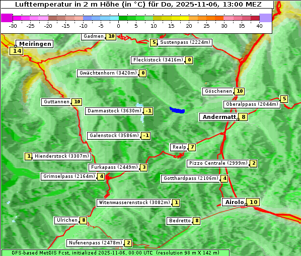 Temperatur, 6. 11. 2025