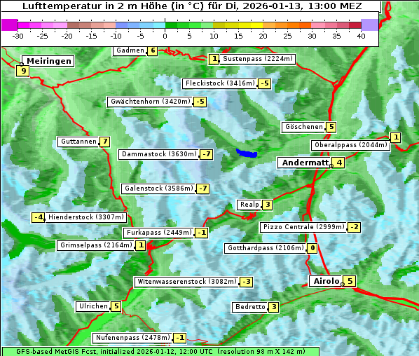 Temperatur, 13. 1. 2026