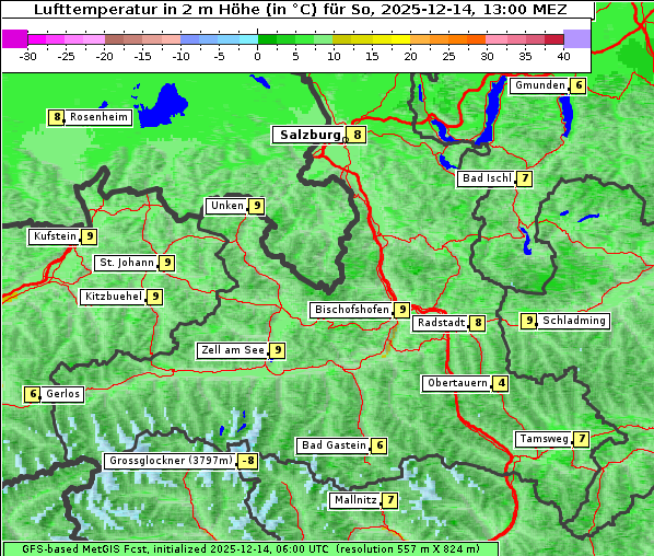 Temperatur, 14. 12. 2025