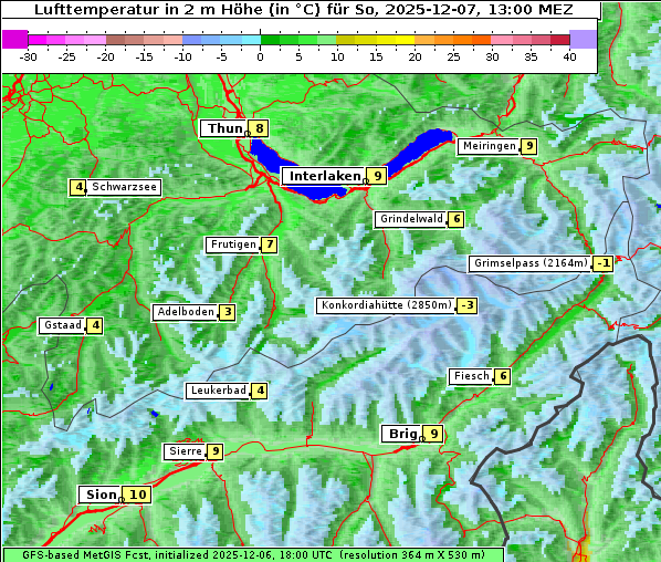 Temperatur, 7. 12. 2025