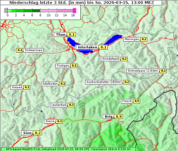 Niederschlag, 15. 3. 2026