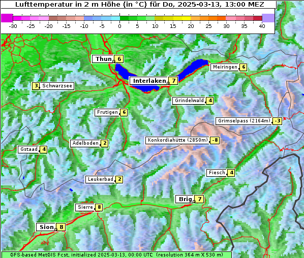 Temperatur, 13. 3. 2025