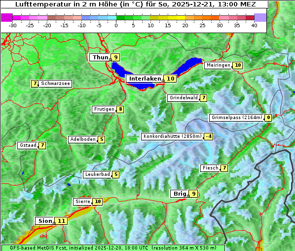 Temperatur, 21. 12. 2025