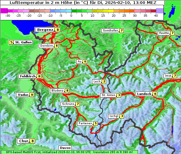 Temperatur, 10. 2. 2026