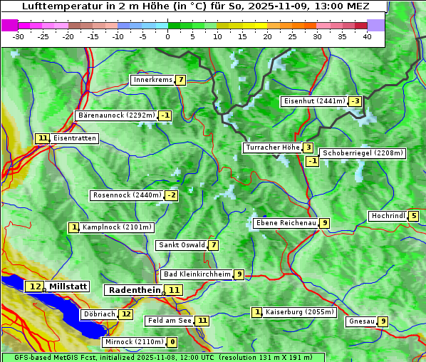Temperatur, 9. 11. 2025
