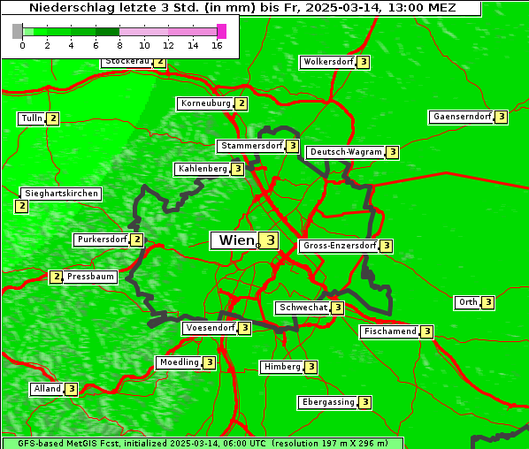 Niederschlag, 14. 3. 2025