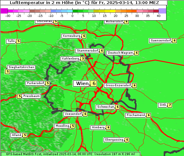 Temperatur, 14. 3. 2025