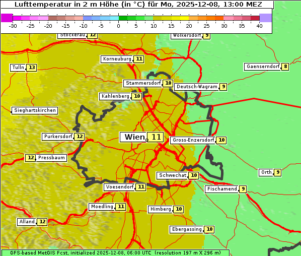 Temperatur, 8. 12. 2025