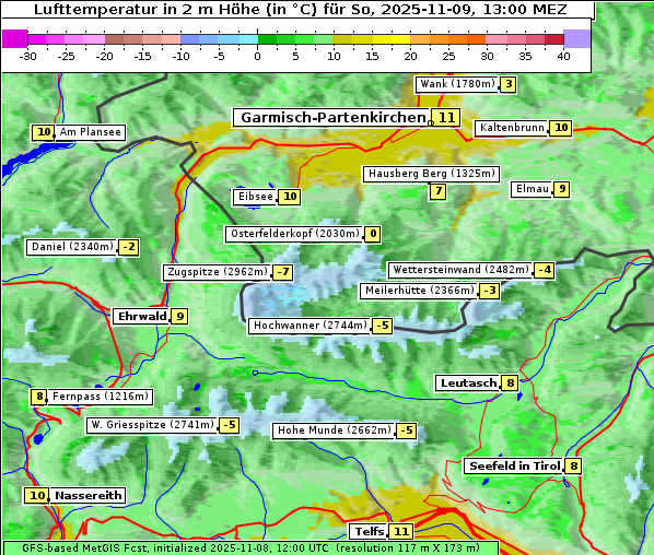 Temperatur, 9. 11. 2025