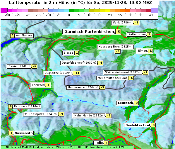 Temperatur, 23. 11. 2025