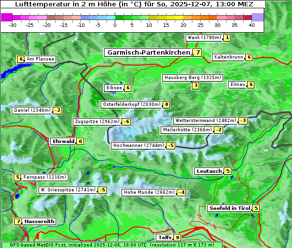 Temperatur, 7. 12. 2025