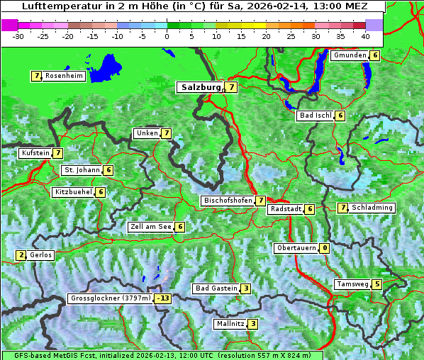 Temperatur, 14. 2. 2026