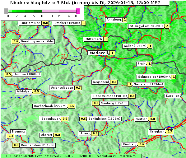 Niederschlag, 13. 1. 2026