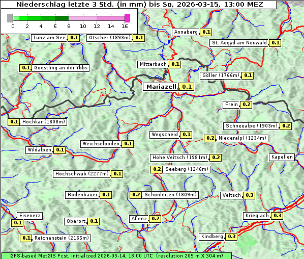 Niederschlag, 15. 3. 2026