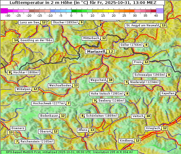 Temperatur, 31. 10. 2025