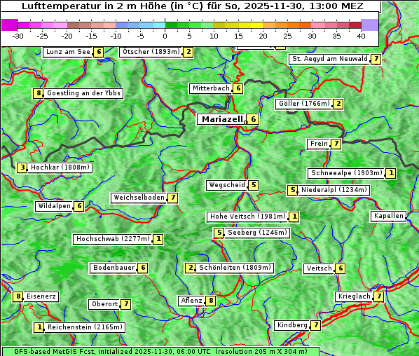 Temperatur, 30. 11. 2025