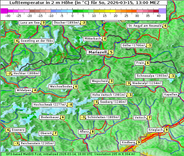 Temperatur, 15. 3. 2026