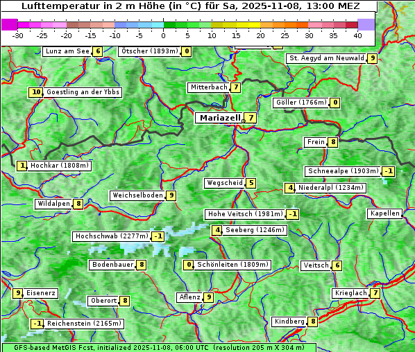 Temperatur, 8. 11. 2025