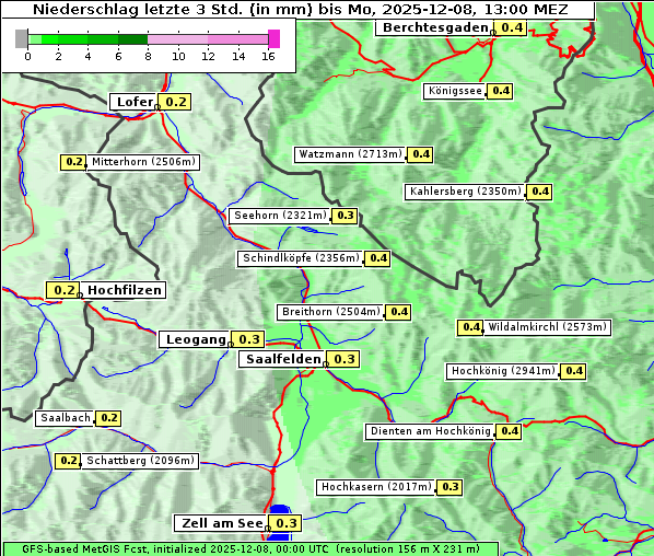 Niederschlag, 8. 12. 2025