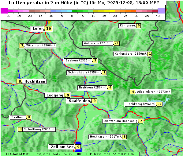 Temperatur, 8. 12. 2025