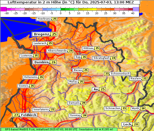 Temperatur, 3. 7. 2025