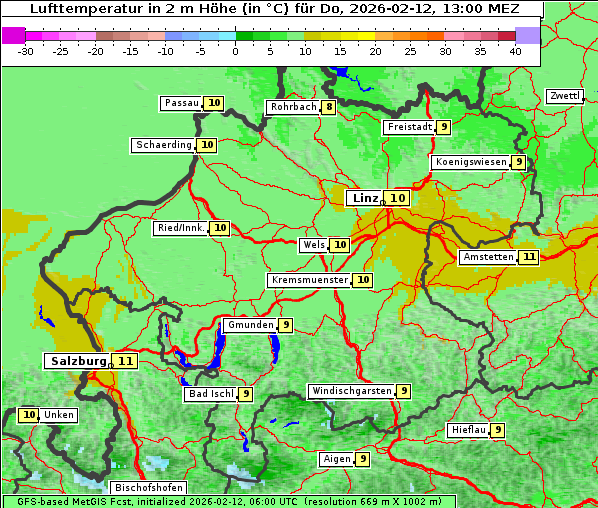 Temperatur, 12. 2. 2026
