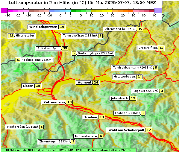 Temperatur, 7. 7. 2025